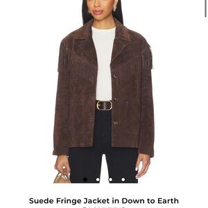 Blank NYC Dark Brown Suede Fringe Jacket
